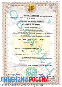 Образец сертификата соответствия Шелехов Сертификат OHSAS 18001